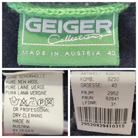 Geiger Austria Grey Boiled Wool Jacket Mock Neck Button Coat Women’s EU 40 US M - Picture 15 of 17